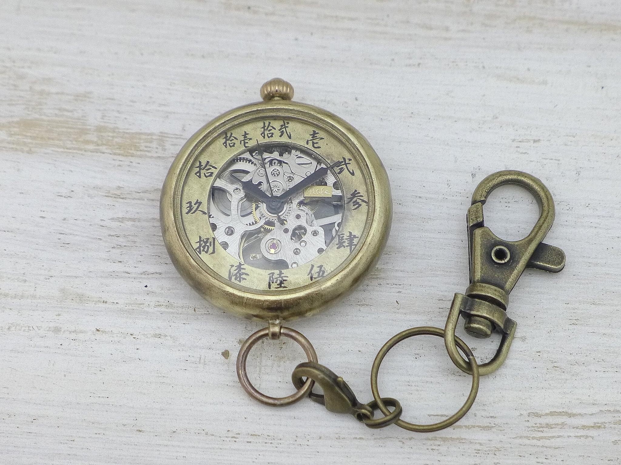 "倭ノ刻手巻懐二" 旧漢数字(大字)インデックス 手巻懐中時計き38mm 手作り腕時計 [BHW154] | 5枚目