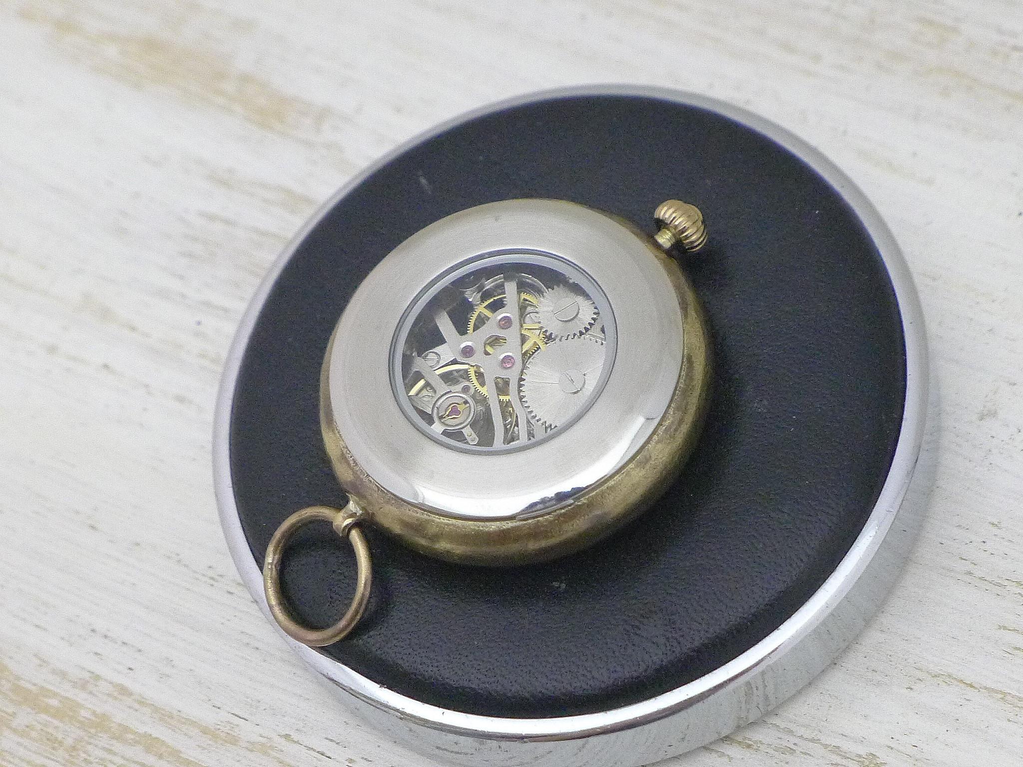 "倭ノ刻手巻懐二" 旧漢数字(大字)インデックス 手巻懐中時計き38mm 手作り腕時計 [BHW154] | 6枚目