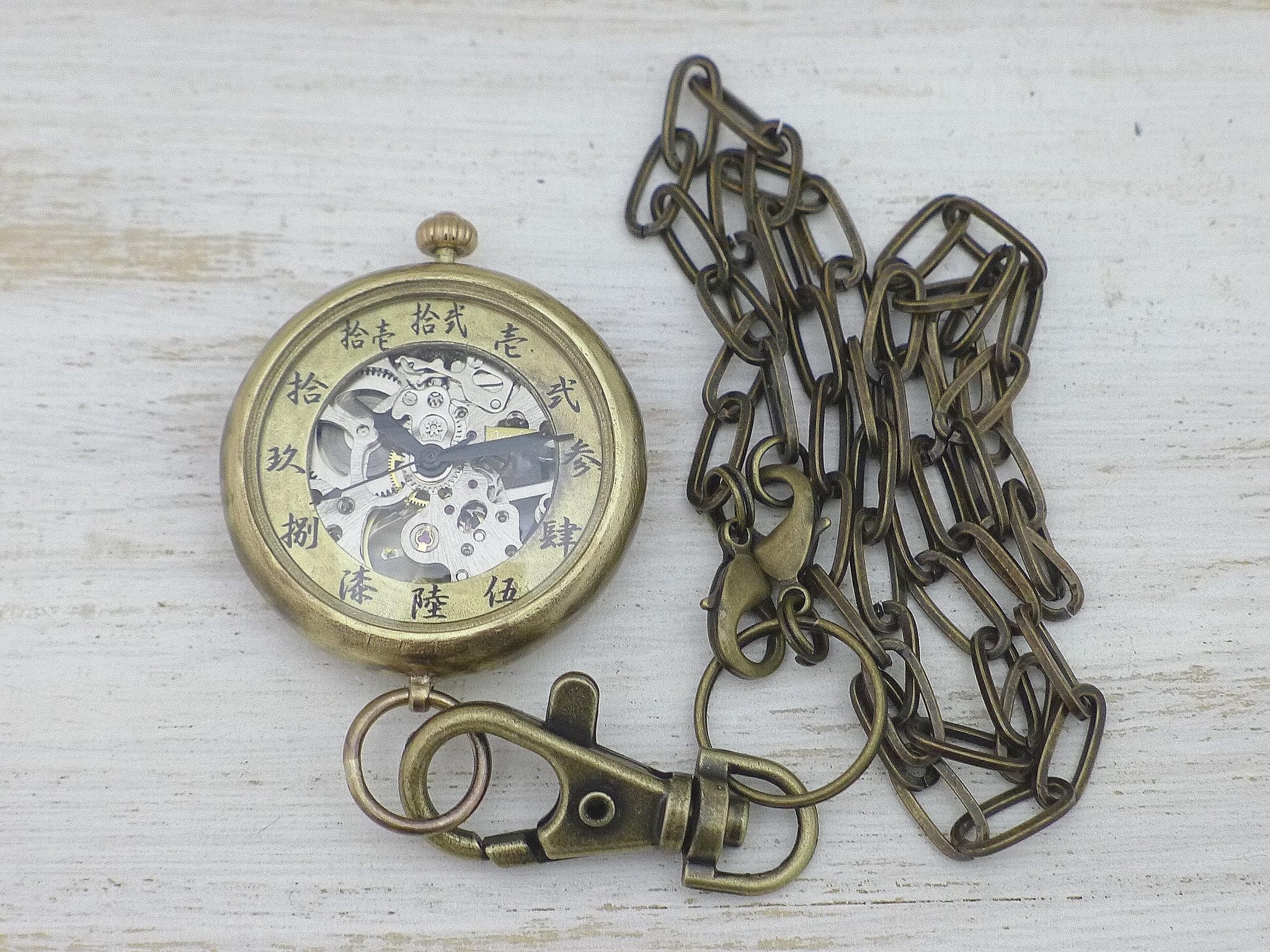 "倭ノ刻手巻懐二" 旧漢数字(大字)インデックス 手巻懐中時計き38mm 手作り腕時計 [BHW154] | 9枚目