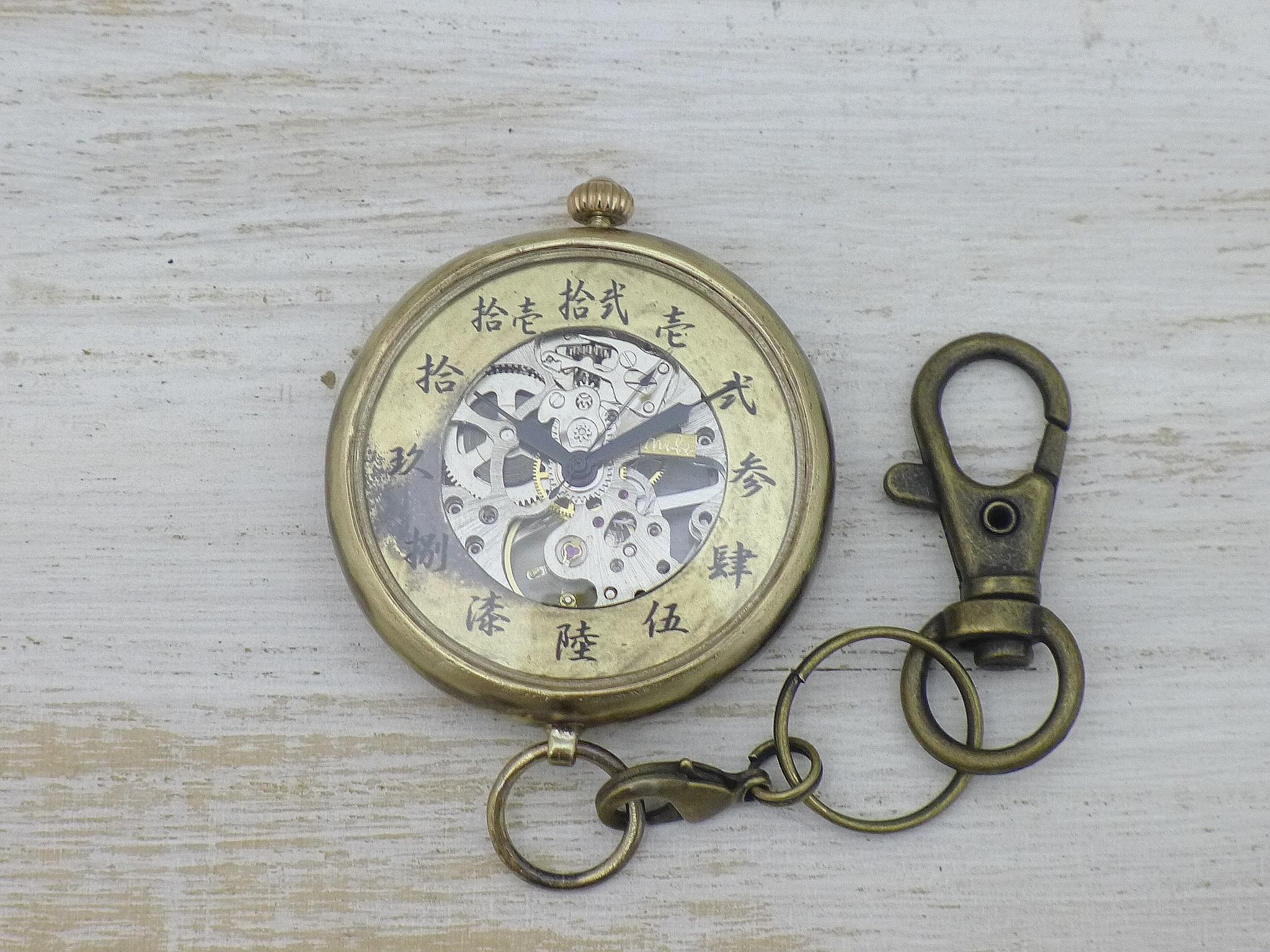 "倭ノ刻手巻懐三" 旧漢数字(大字)インデックス 手巻懐中時計き44mm 手作り腕時計 [BHW155] | 5枚目