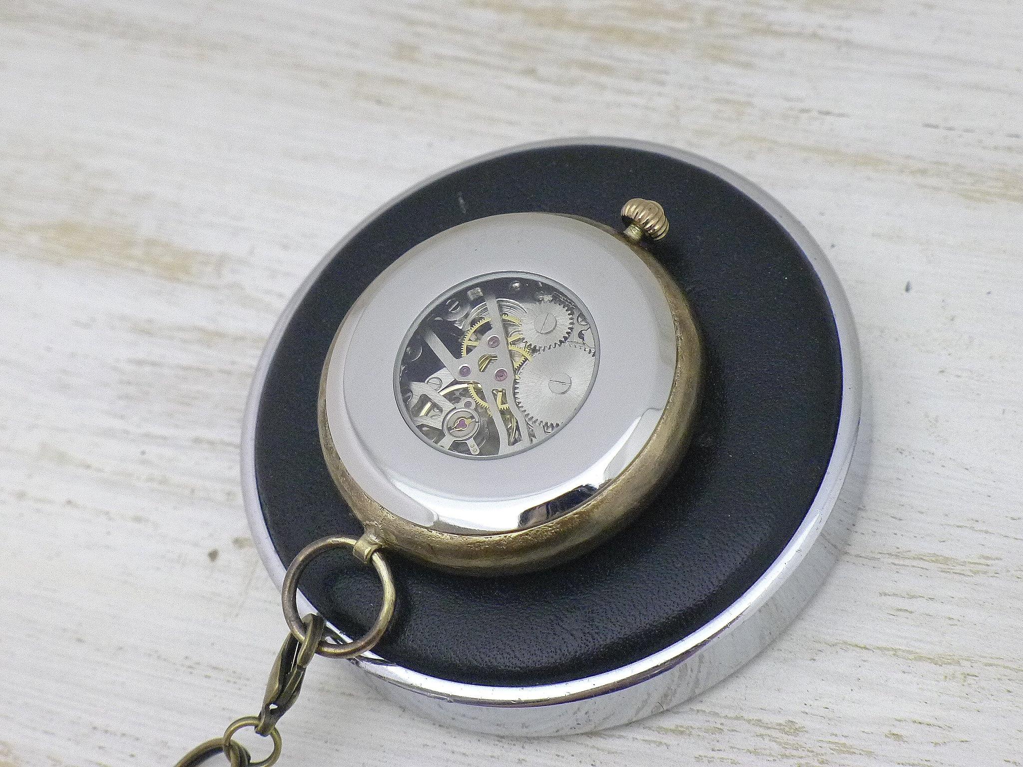 "倭ノ刻手巻懐三" 旧漢数字(大字)インデックス 手巻懐中時計き44mm 手作り腕時計 [BHW155] | 6枚目