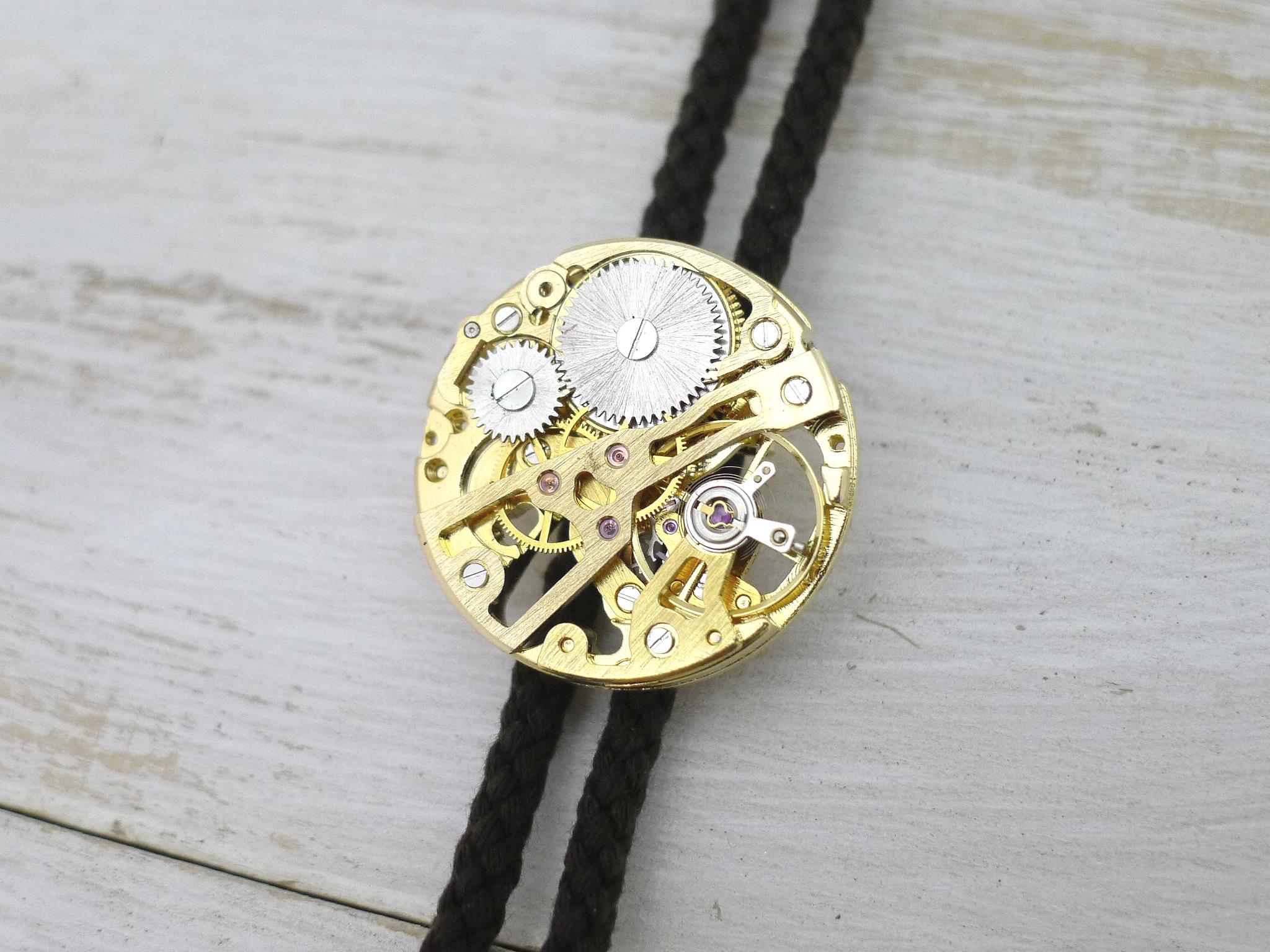 手巻き腕時計ムーブメント ループタイ ゴールドカラー | 5枚目