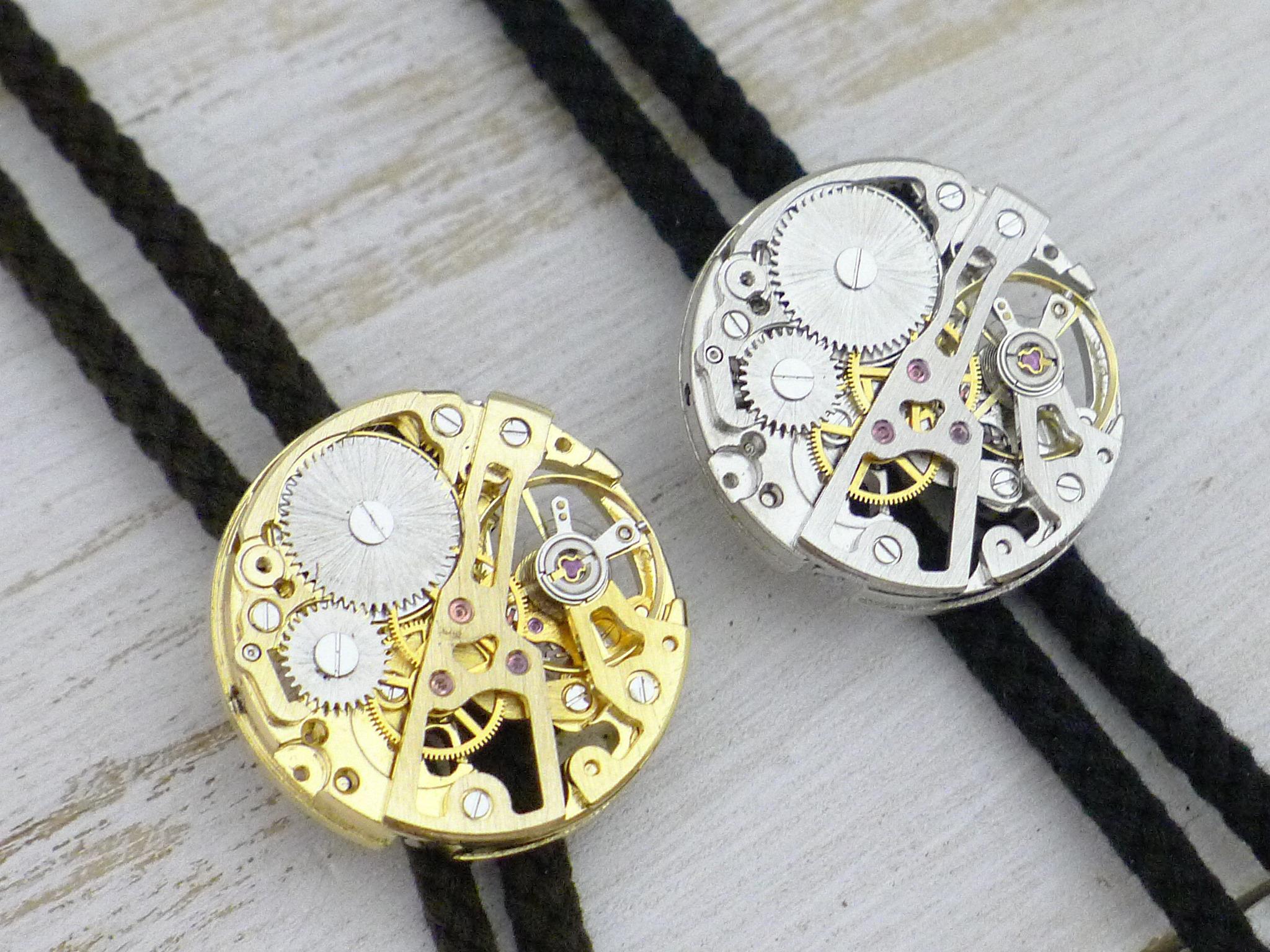 手巻き腕時計ムーブメント ループタイ ゴールドカラー | 9枚目